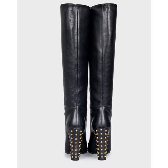 Gucci Studded Leather Block Heel Boots - Size 36.5 - Picture 4 of 5